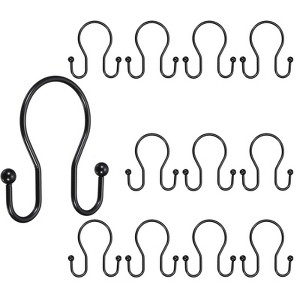 Unique Bargains Metal Rustproof Standard Shower Rods Curtain Hooks 12 Pcs - 1 of 4
