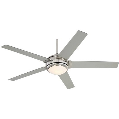 52" Casa Vieja Modern Indoor Ceiling Fan with Light LED Dimmable Brushed Nickel Reversible Blades for Living Room Kitchen Bedroom