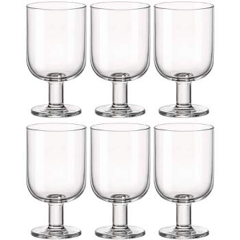 Bormioli Rocco Hosteria Goblet Stackable Wine Glasses, 6-Piece, 11.75 oz.