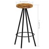vidaXL Bar Chair Set of 4 Natural and Black - 3 of 4