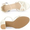 Allegra K Women's Bow Tie Open Toe High Block Heels Sandals - 4 of 4