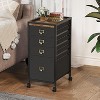 2-4 Drawer File Cabinet, Mobile Filing Cabinet Fits Letter Size or A4, Fabric Vertical File on Wheels, Home Office Small Under Desk Storage, Black - 3 of 4