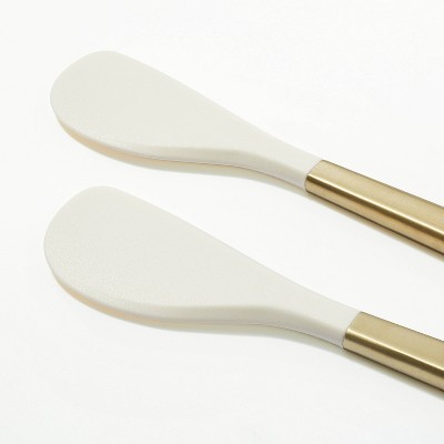 2pk Champagne/Silicone Mini Spatula Set Cream - Figmint&#8482;_0