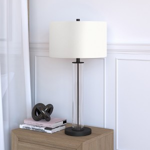 Hudson and Canal 29" Tall Table Lamp with Fabric Shade - 1 of 4