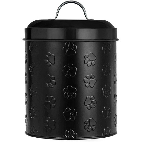 White metal dog outlet food container