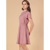 INSPIRE CHIC Women's Ruffle Neck Flutter Sleeve Heart Print Dress - 4 of 4