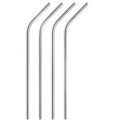 Harold Import 0048 Drinking Straws, Silver, Set of 4