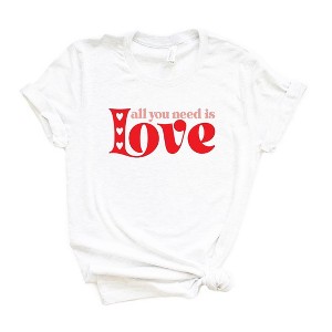 Simply Sage Market Women's All You Need Is Love Hearts Short Sleeve Graphic Tee - 1 of 3