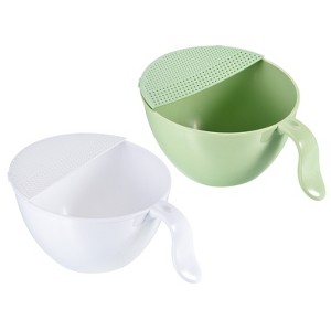 Unique Bargains Rice Strainer Rice Washing Bowl Rice Sieve Kitchen Strainer Colander Bowl Drain Basket - 1 of 3