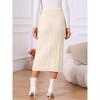 INSPIRE CHIC Women's Ribbed Elastic High Waist Stretchy Pencil Casual Sweater Midi Skirt - 4 of 4