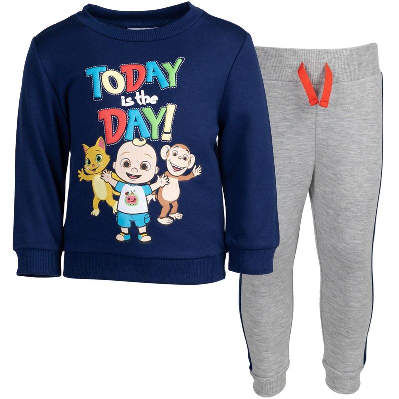 CoComelon Cody JJ Fleece Pullover Sweatshirt and Jogger Pants Set Infant to Toddler, 1 of 8