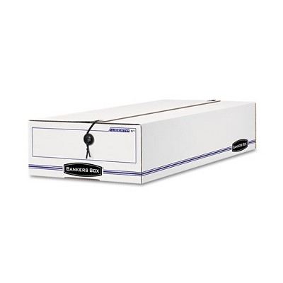 Bankers Box LIBERTY Check and Form Boxes, 11" x 24" x 5", White/Blue, 12/Carton