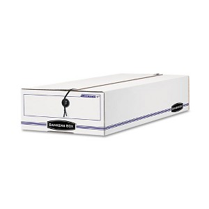 Bankers Box LIBERTY Check and Form Boxes, 11" x 24" x 5", White/Blue, 12/Carton - 1 of 4