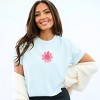 S.W.Smiley Patchwork Flower Hearts - Women's Garment Dyed Graphic T-Shirt - 3 of 4