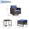 Buenhomino Patio Furniture Set Outdoor High Back Swivel Rocker Patio Chairs, 5PCS Wicker Conversation Set for Deck Yard and Poolside - 3 of 4