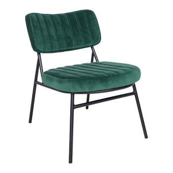 LeisureMod Marilane Velvet Accent Chair with Metal Frame