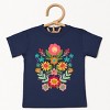 The Juniper Shop Folk Art Florals Distressed Toddler Short Sleeve Tee - 5T - Navy - 2 of 4