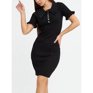 black short sleeve knit dress Short Sleeve Knit Dress, Black