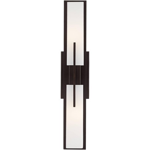 Possini Euro Design Modern Wall Light Bronze Metal Hardwired 23 1/2" 2