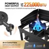ROVSUN 3 Burner Portable Gas Stove with Windscreen & Bag, 225000 BTU Outdoor Propane Burner with Regulator, Camping Cooker for Cooking Home Brewing - 2 of 4