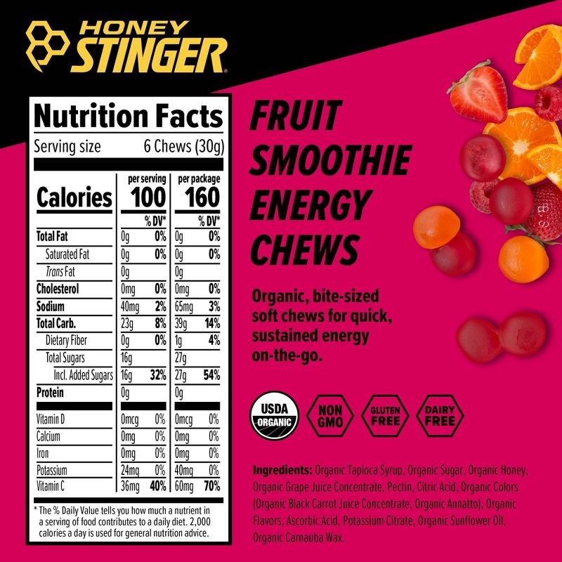 Honey Stinger Organic Energy Chews Fruit Smoothie, 4 of 8