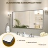 72" x 36" Black Metal Framed Bathroom Mirror Rounded Rectangle Vanity Mirror with 3X Magnifying Glass for Over Sink (Hangs Horizontally/Vertically - 4 of 4
