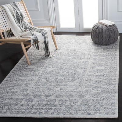 Ivory and Gray Hand-Tufted Wool 4' x 6' Area Rug