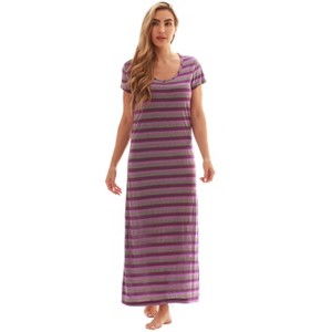 Just Love Womens Stripe Maxi Dress Knit Jersey T-Shirt Dress for Women - 1 of 3