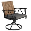 ELJGET 5/7-Piece Patio Dining Set, Outdoor Wicker Furniture Set for Backyard Garden with 4 Cushions Swivel Rocker Chairs, Removable Cushions - 4 of 4