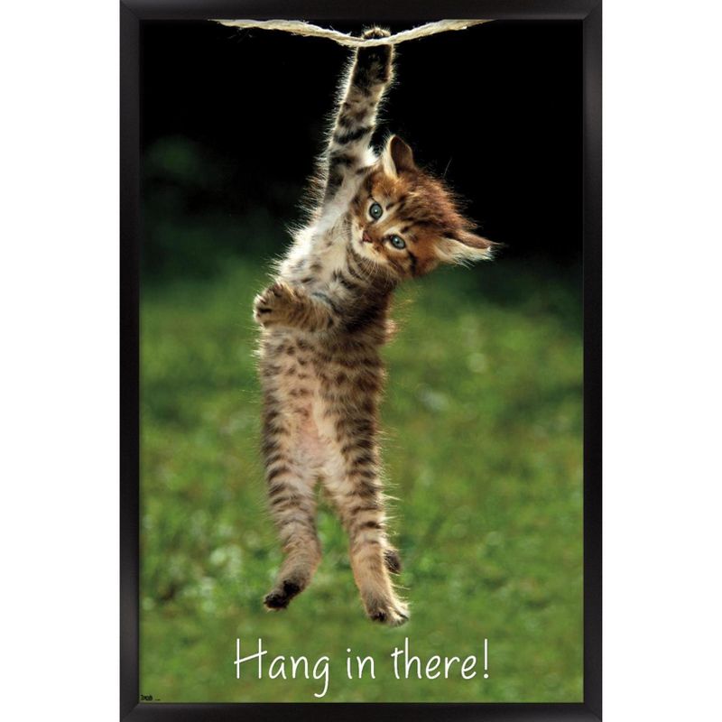 Trends International Famous Kitten Hang In There Poster Framed Wall Poster Prints, 1 of 7