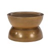 24.5" Round Hammered Metal Coffee Table,Modern Hourglass Accent Table with Lipped Edge for Living Room-Baofuwish - 3 of 4