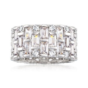 Ross-Simons 5.50 ct. t.w. Baguette and Round CZ Eternity Band in Sterling Silver - 1 of 4