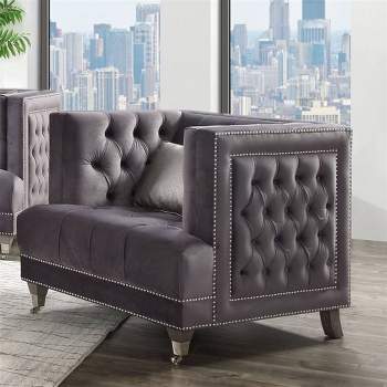 38" Hegio Chair Gray Velvet - Acme Furniture