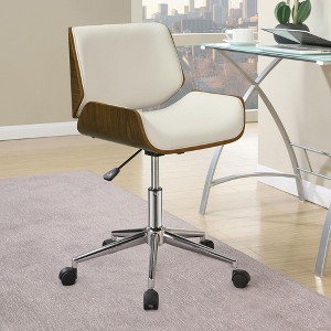 CAVINAS Upholstered Adjustable Height Office Chair,Desk Chair with Universal Wheels for Work Study - 1 of 4