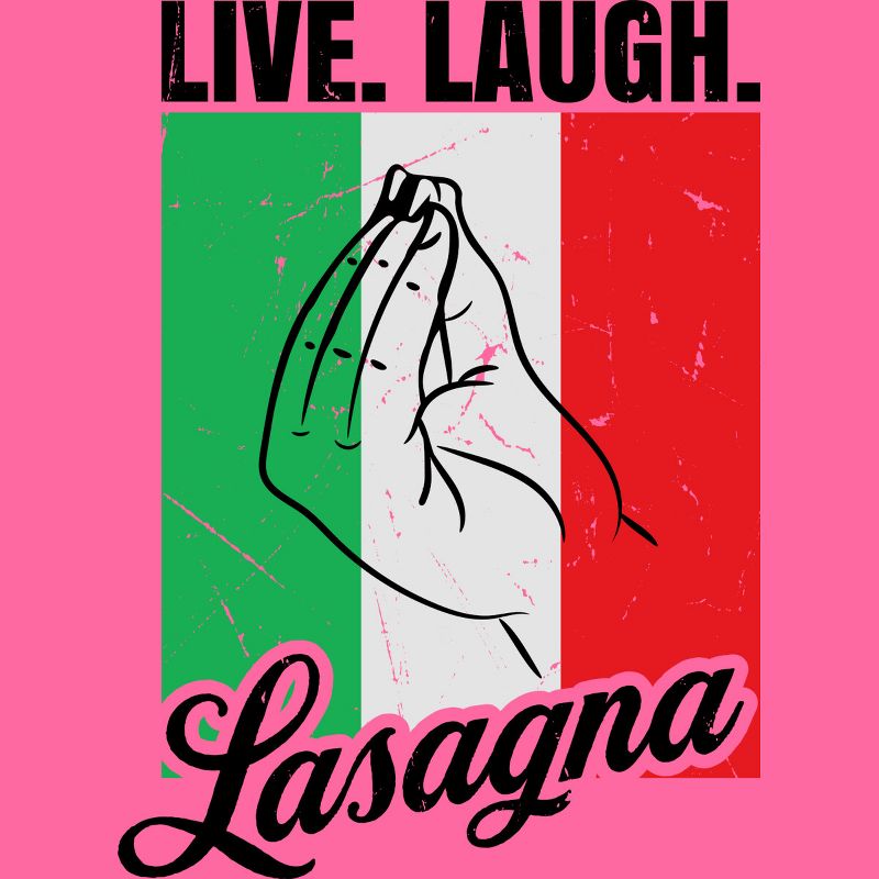 Design By Humans Live Laugh Lasagna Funny Italian Lover By Racerback Tank Top, 2 of 3