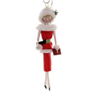 Italian Ornaments 7.0 Inch Santa Called Her Stunning Italian Holiday Fashion Tree Ornaments - 1 of 3