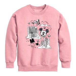 Boys' - Disney - Mickey Mouse Graphic Long Sleeve Fleece Sweatshirt - 1 of 4
