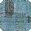Teal Blue Aqua And Gray Patchwork Washable Indoor Outdoor Area Rug - 4 of 4