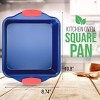 NutriChef Non-Stick Square Pan - Deluxe Nonstick Blue Coating Inside and Outside with Red Silicone Handles - 2 of 4