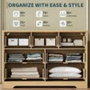 Zstar Modern Fluted Dresser for Bedroom, 7 Drawer Storage Cabinet with Metal Handel - 4 of 4
