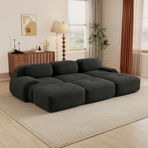 Aukfa Modular Corduroy Sectional Sofa with Ergonomic Support - Pet Friendly, Easy Assembly, Non-Slip Base Design - 1 of 4