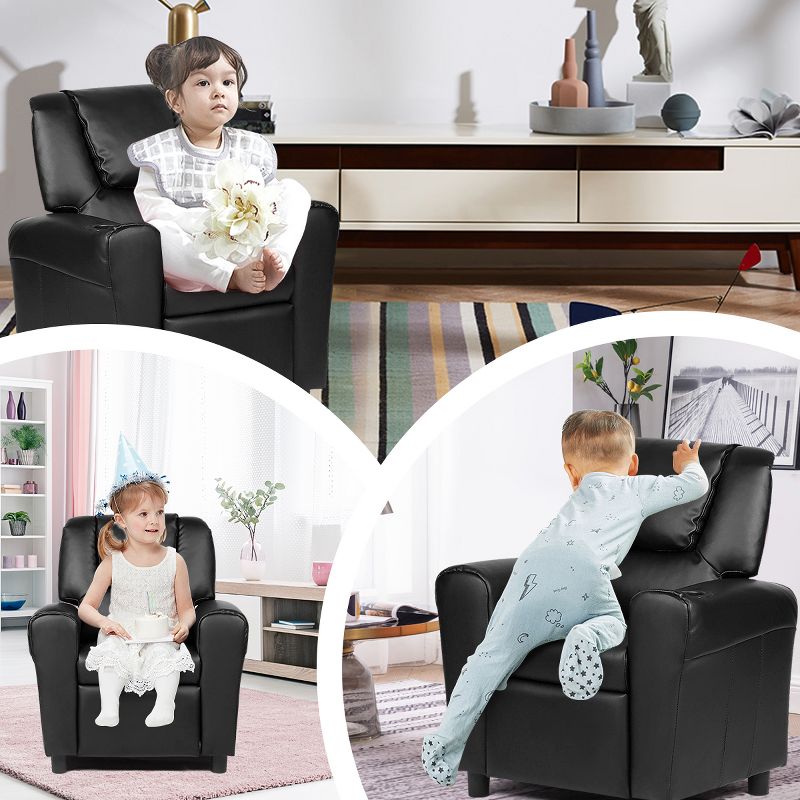 Infans Kids Sofa Recliner Couch Armchair W/Footrest Cup Holder Living Room Bedroom New, 4 of 8