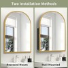 Wooakway Recessed or Wall Mount Medicine Cabinet 24 x 36 Inch Bathroom Mirror Cabinet with HD Mirror Black - 4 of 4