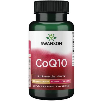 Swanson CoQ10 - Helps Promote Heart Health, Energy Support, & Aids Overall Cardiovascular System Health (100 Capsules, 120mg Each).