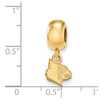Black Bow Jewelry 14k Yellow Gold Plated Sterling Silver Louisville Cardinals NCAA Bead Charm - 2 of 3