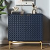 VolkardÊ Mid-century Storage Cabinet 32"Tall+2-Door Accent Cabinet with Metal Hardware  |KARAT HOME - 3 of 4