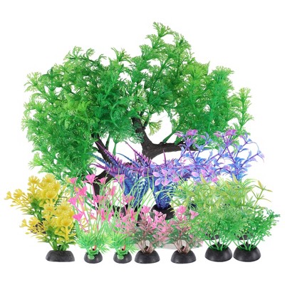 Unique Bargains Aquarium Plants Decor Fish Tank Plant Artificial Aquarium Plants 15 Pcs