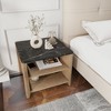 LOVMOR Tobacco Wood Grain Coffee Table. Nightstand - 4 of 4