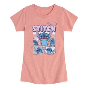 Girls' - Disney - Moods Of Stitch Fitted Short Sleeve Graphic T-Shirt - 1 of 4
