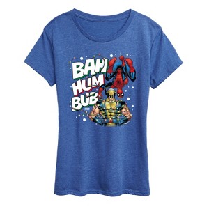 Women's - Marvel - Bah Hum Bub Wolverine And Deadpool Short Sleeve Graphic T-Shirt - 1 of 4